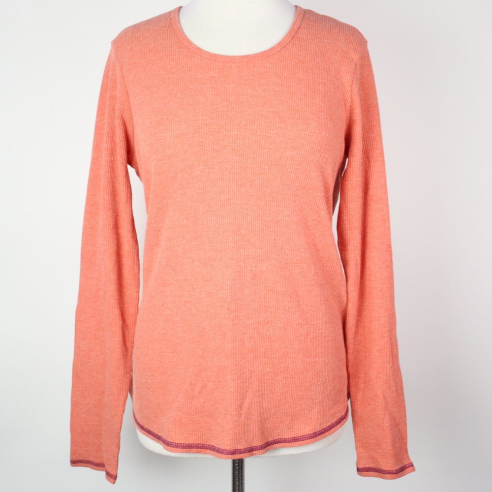 Orvis Womens Medium Wind River Waffle Knit Thermal Tee Shirt Top